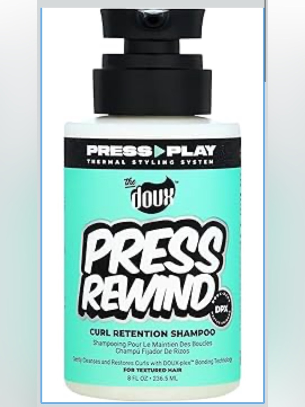 The Doux PRESS REWIND Curl Retention Shampoo for Curly Hair - 8oz